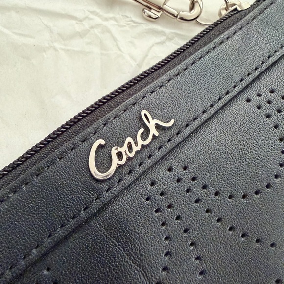 Coach Black Perforated Wristlet - Picture 6 of 6
